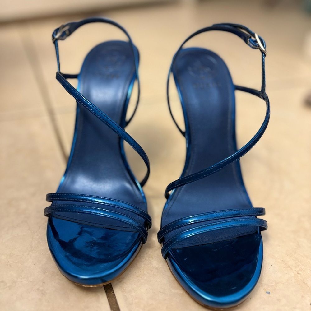 Guess Shiny Blue Strappy Heels